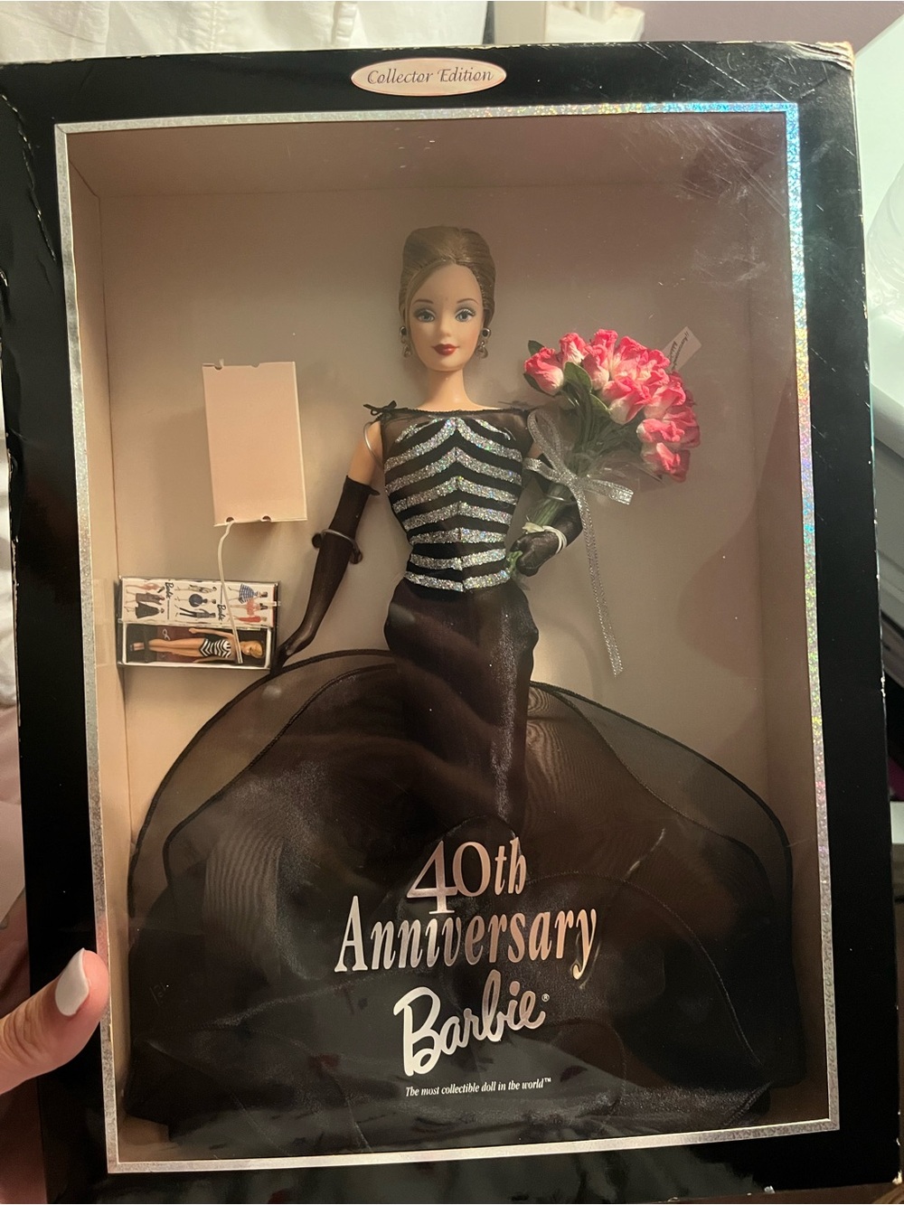 Barbie Black Evening Gown with Pink Bouquet - Barbie Collector